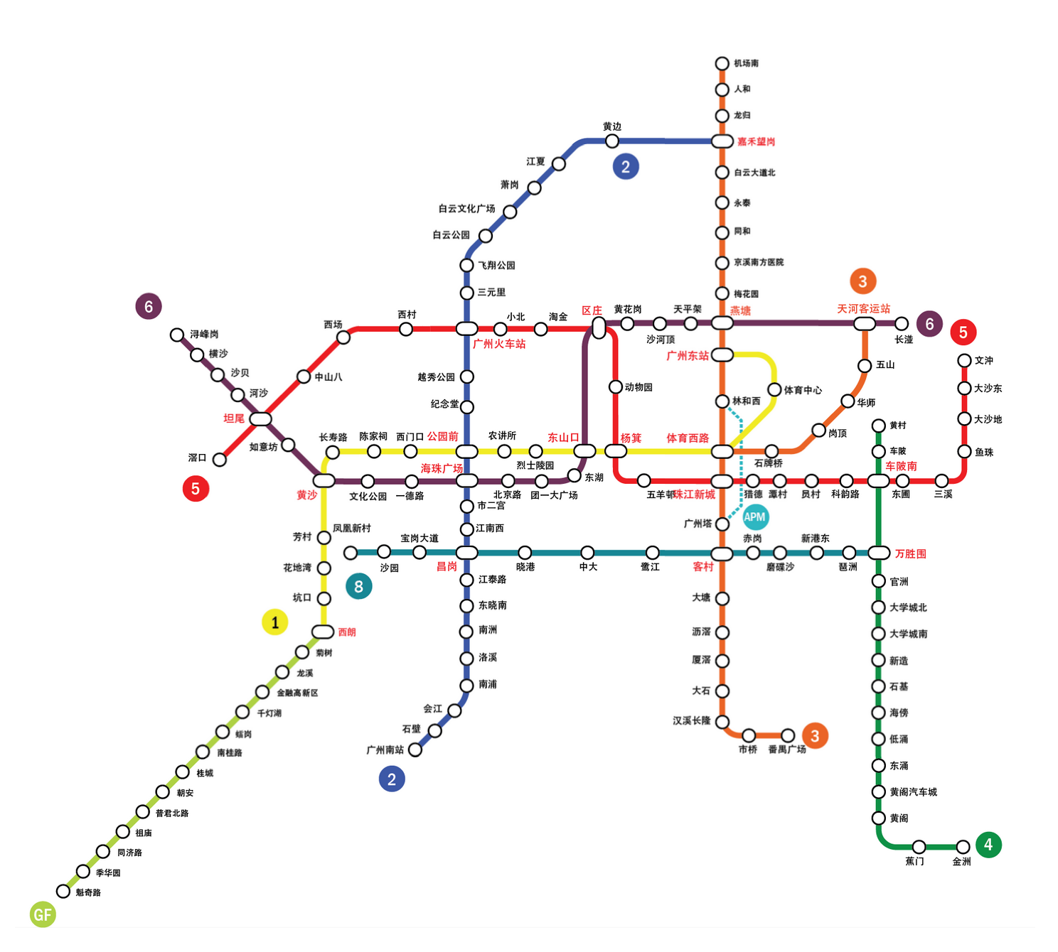 广州地铁线路图全新概览